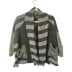 Miss Me wool cardigan lace gray pockets sweater short sleeve women's size large